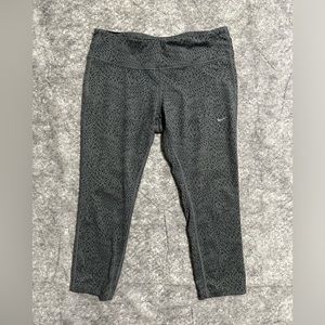 Nike Leggings Large Dri Fit Epic Running Pants Gray Key Pockets Athletic Womens